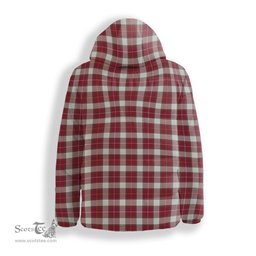 ScotsTee Shop Scottish MacFie Dress Modern Crest Tartan Down Jacket Winter White Duck Down Plaid