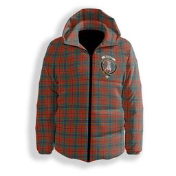 ScotsTee Shop Scottish MacLean of Duart Ancient Crest Tartan Down Jacket Winter White Duck Down Plaid