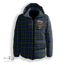 ScotsTee Shop Scottish McLeod of Harris Modern Crest Tartan Down Jacket Winter White Duck Down Plaid