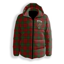 ScotsTee Shop Scottish McAuley Crest Tartan Down Jacket Winter White Duck Down Plaid