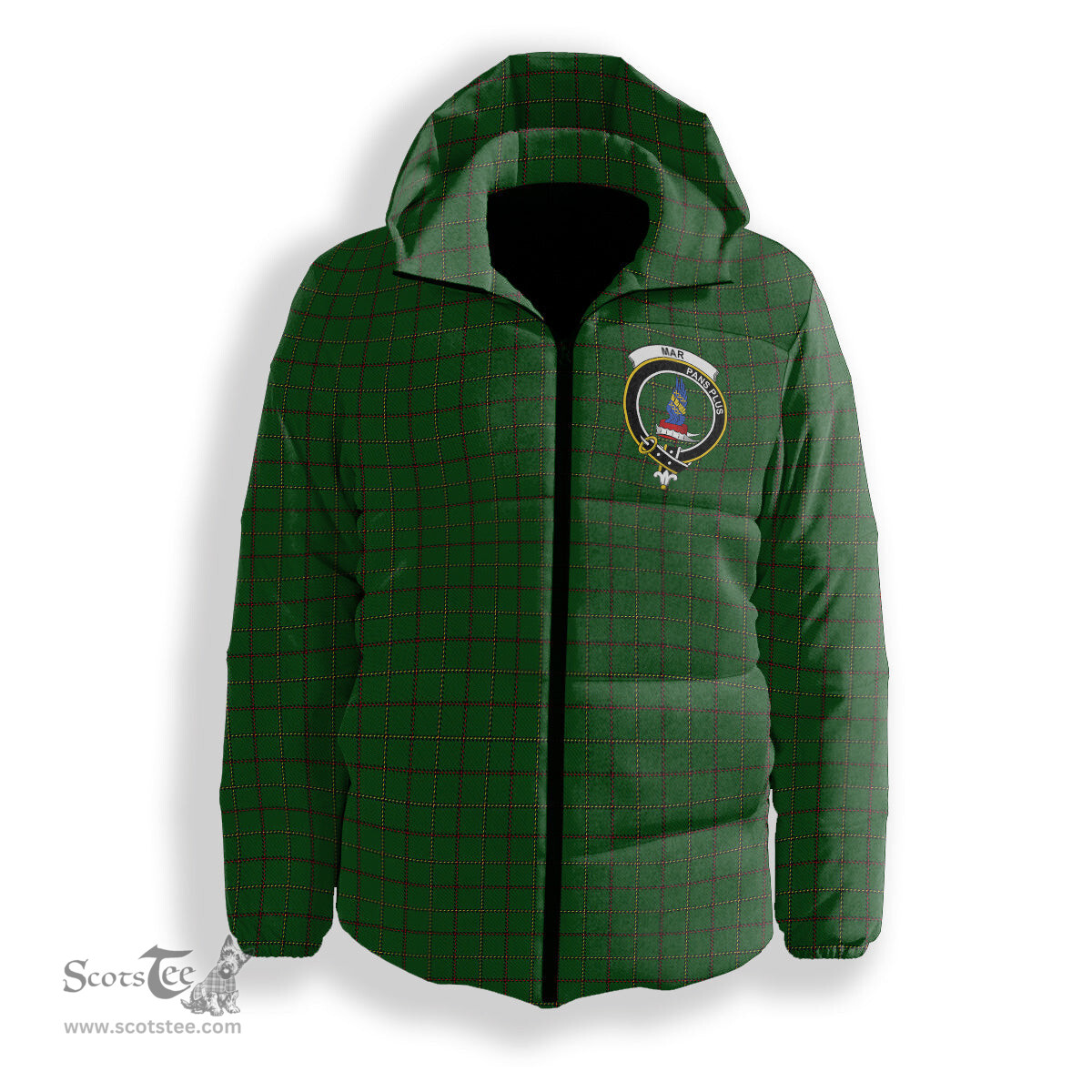 ScotsTee Shop Scottish Mar Tribe Crest Tartan Down Jacket Winter White Duck Down Plaid
