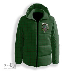 ScotsTee Shop Scottish Mar Tribe Crest Tartan Down Jacket Winter White Duck Down Plaid