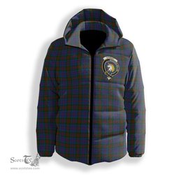 ScotsTee Shop Scottish Stewart of Appin 2 Crest Tartan Down Jacket Winter White Duck Down Plaid
