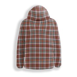 ScotsTee Shop Scottish MacAlister Dress Modern Crest Tartan Down Jacket Winter White Duck Down Plaid