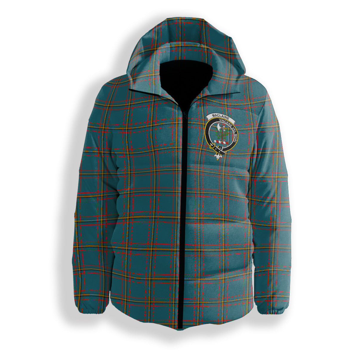 ScotsTee Shop Scottish MacLaine of Lochbuie Hunting Ancient Crest Tartan Down Jacket Winter White Duck Down Plaid