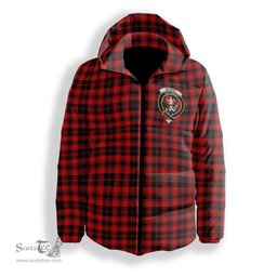 ScotsTee Shop Scottish Murray of Ochtertyre Modern Crest Tartan Down Jacket Winter White Duck Down Plaid