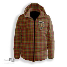 ScotsTee Shop Scottish Scrimgeour of Glassary Crest Tartan Down Jacket Winter White Duck Down Plaid