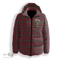 ScotsTee Shop Scottish McDonald of Glencoe Modern Crest Tartan Down Jacket Winter White Duck Down Plaid