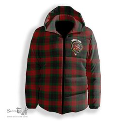 ScotsTee Shop Scottish Skene of Cromar Black Crest Tartan Down Jacket Winter White Duck Down Plaid