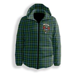 ScotsTee Shop Scottish McLeod of Skye Ancient Crest Tartan Down Jacket Winter White Duck Down Plaid