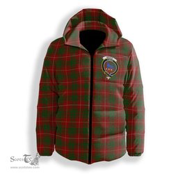 ScotsTee Shop Scottish Bruce Vestiarium Crest Tartan Down Jacket Winter White Duck Down Plaid