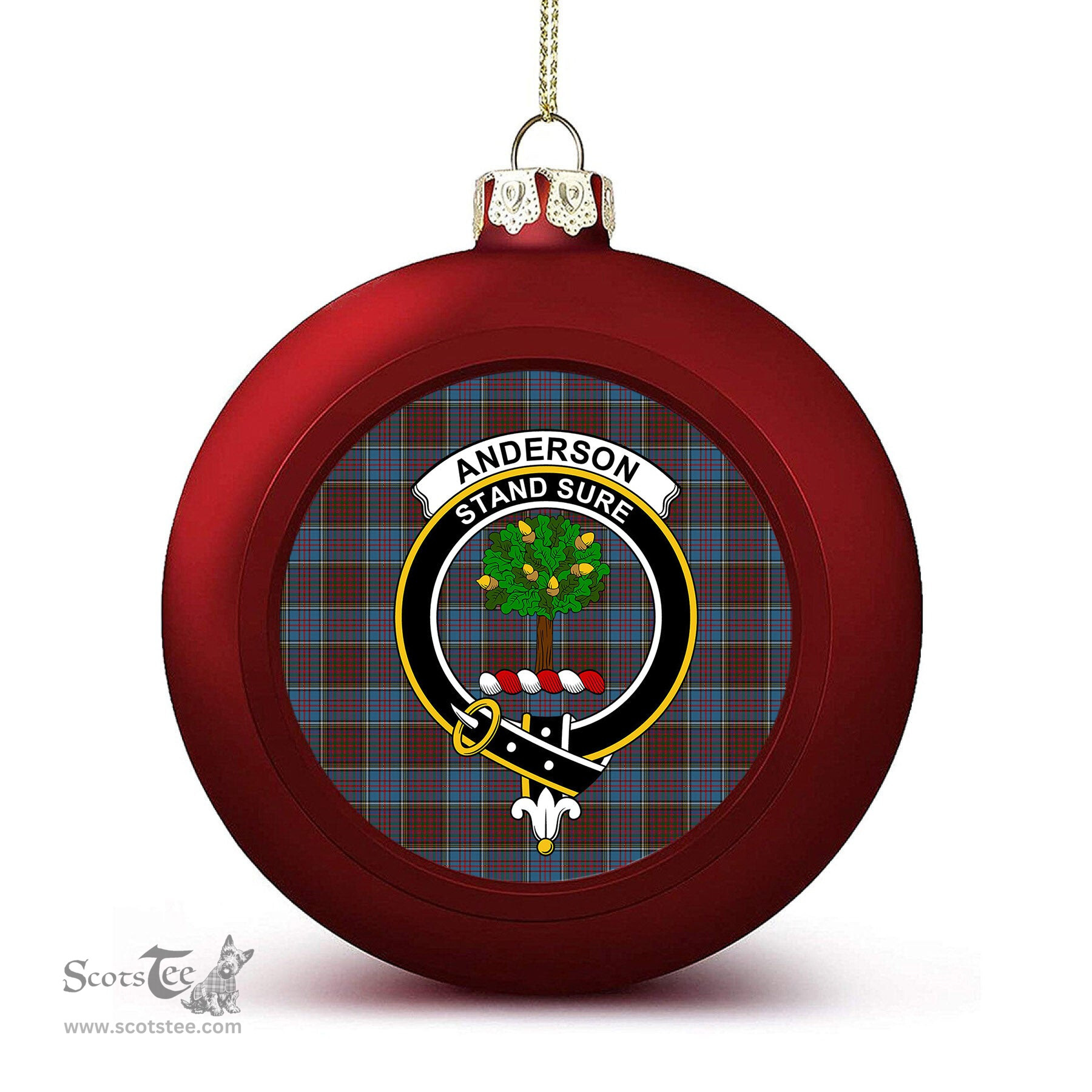 ScotsTee Shop Scottish Anderson Highland Society of London Crest Tartan Christmas Ball Ornament