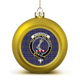 ScotsTee Shop Scottish Alexander of Menstry Crest Tartan Christmas Ball Ornament