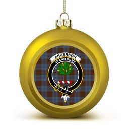 ScotsTee Shop Scottish Anderson MacGregor Hastie 4 Crest Tartan Christmas Ball Ornament