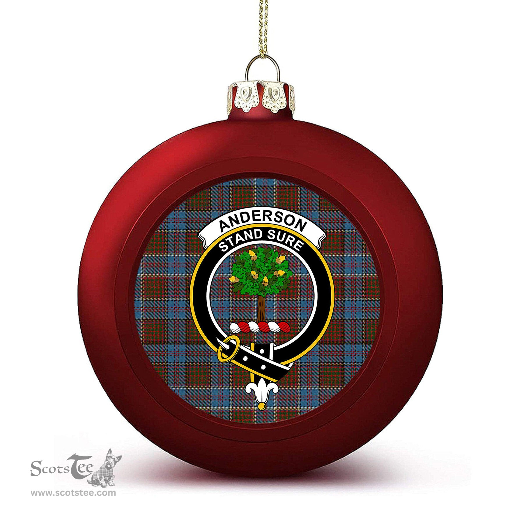 ScotsTee Shop Scottish Anderson MacGregor Hastie 4 Crest Tartan Christmas Ball Ornament