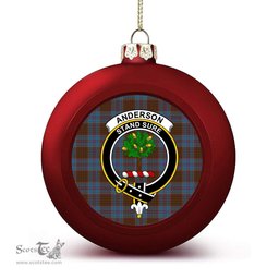 ScotsTee Shop Scottish Anderson MacGregor Hastie 4 Crest Tartan Christmas Ball Ornament