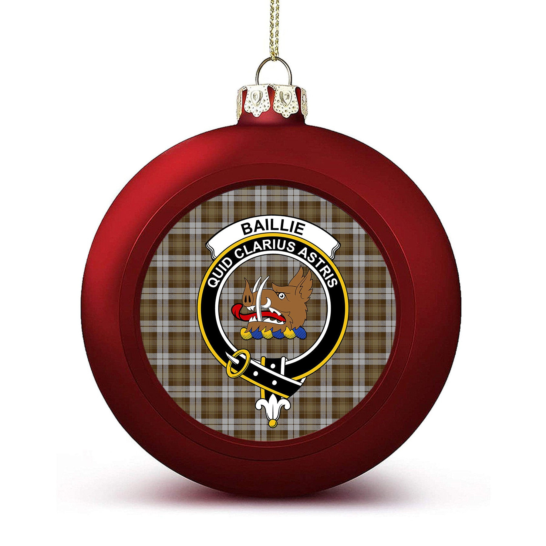 ScotsTee Shop Scottish Baillie Dress Crest Tartan Christmas Ball Ornament