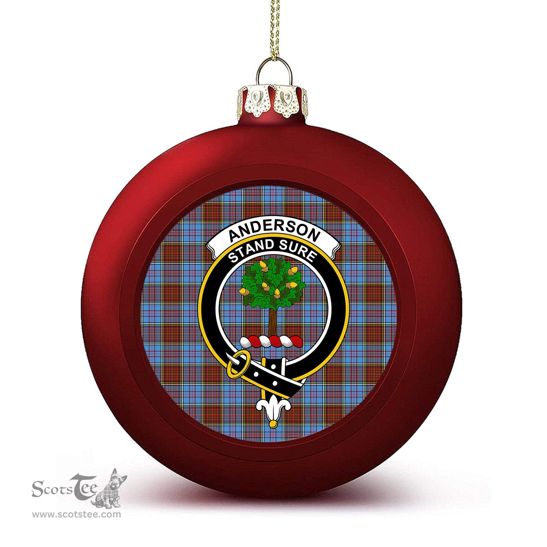 ScotsTee Shop Scottish Anderson Modern Crest Tartan Christmas Ball Ornament