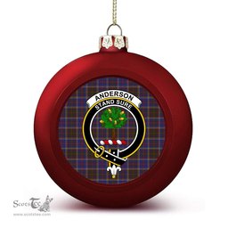 ScotsTee Shop Scottish Anderson W L Anderson, Stirling Crest Tartan Christmas Ball Ornament
