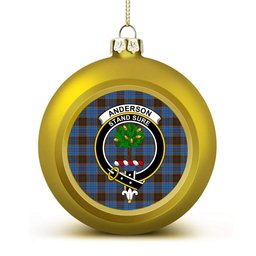 ScotsTee Shop Scottish Anderson Coulson Bonner 2 Crest Tartan Christmas Ball Ornament