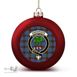ScotsTee Shop Scottish Anderson Coulson Bonner 2 Crest Tartan Christmas Ball Ornament