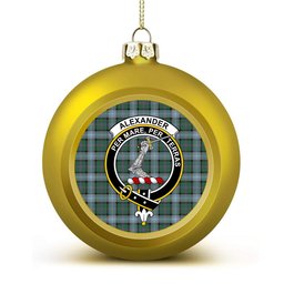 ScotsTee Shop Scottish Alexander of Menstry Hunting Crest Tartan Christmas Ball Ornament