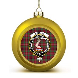 ScotsTee Shop Scottish Ainslie Modern Crest Tartan Christmas Ball Ornament