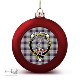 ScotsTee Shop Scottish Alexander of Menstry Dress Crest Tartan Christmas Ball Ornament