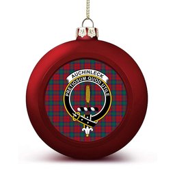 ScotsTee Shop Scottish Auchinleck Crest Tartan Christmas Ball Ornament