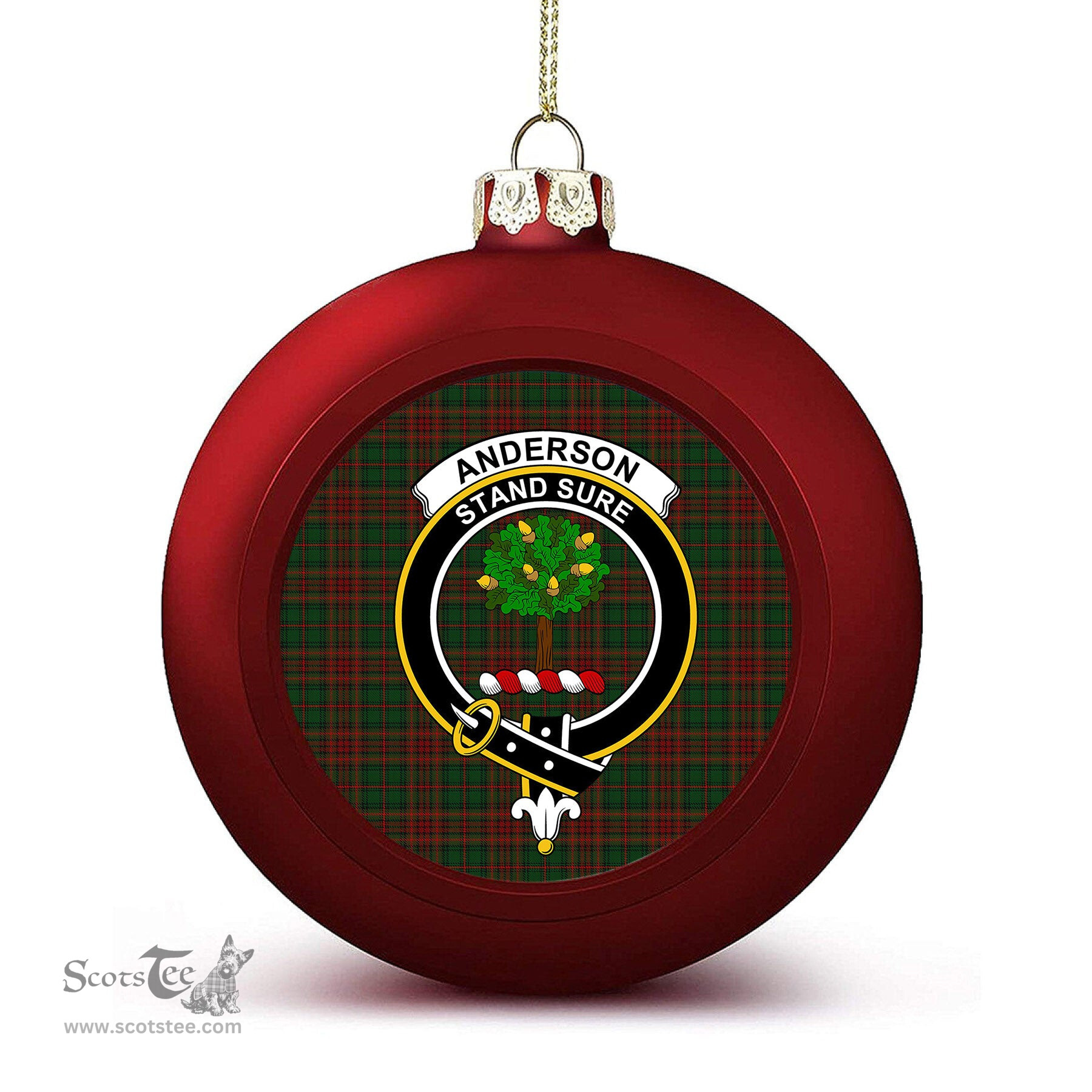 ScotsTee Shop Scottish Anderson Coulson Bonner 1 Crest Tartan Christmas Ball Ornament