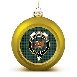 ScotsTee Shop Scottish Baillie of Lamington Ancient Clan Crest Tartan Christmas Ball Ornament