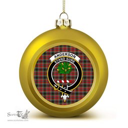 ScotsTee Shop Scottish Anderson of Arbrake SC Crest Tartan Christmas Ball Ornament