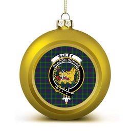 ScotsTee Shop Scottish Bailey, The House of Crest Tartan Christmas Ball Ornament