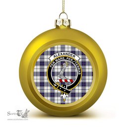 ScotsTee Shop Scottish Alexander of Menstry Dress Modern Crest Tartan Christmas Ball Ornament