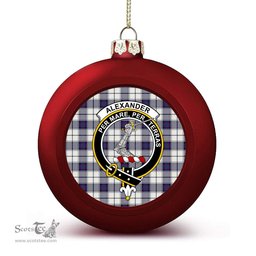 ScotsTee Shop Scottish Alexander of Menstry Dress Modern Crest Tartan Christmas Ball Ornament