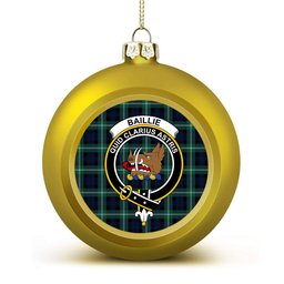 ScotsTee Shop Scottish Baillie of Polkemmet Modern Crest Tartan Christmas Ball Ornament