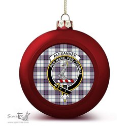 ScotsTee Shop Scottish Alexander of Menstry Dress Ancient Crest Tartan Christmas Ball Ornament