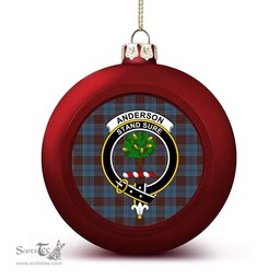 ScotsTee Shop Scottish Anderson Paton Crest Tartan Christmas Ball Ornament