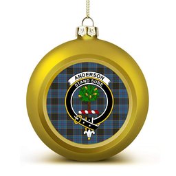 ScotsTee Shop Scottish Anderson MacGregor Hastie 2 Crest Tartan Christmas Ball Ornament