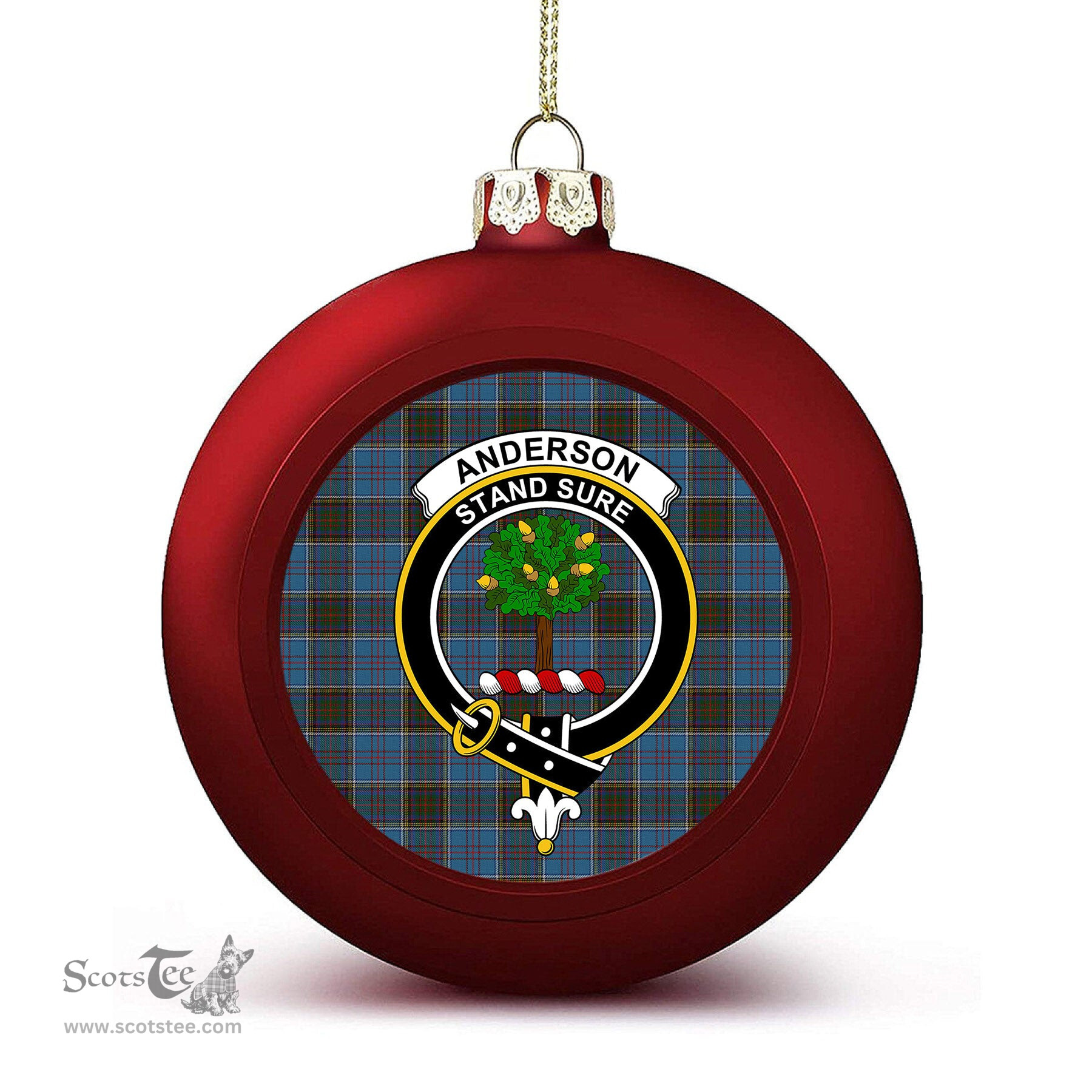 ScotsTee Shop Scottish Anderson MacGregor Hastie 2 Crest Tartan Christmas Ball Ornament