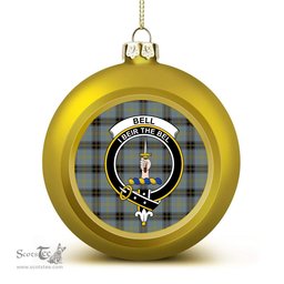 ScotsTee Shop Scottish Bell of the Borders Crest Tartan Christmas Ball Ornament