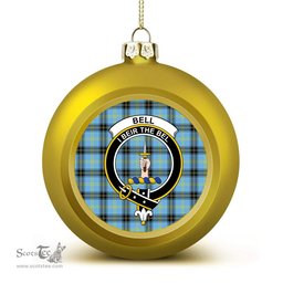 ScotsTee Shop Scottish Bell of the Borders Modern Crest Tartan Christmas Ball Ornament
