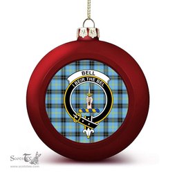 ScotsTee Shop Scottish Bell of the Borders Modern Crest Tartan Christmas Ball Ornament