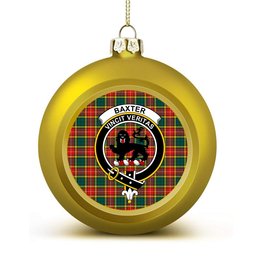 ScotsTee Shop Scottish Baxter of Balgavies Modern Crest Tartan Christmas Ball Ornament