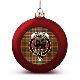 ScotsTee Shop Scottish Baxter of Balgavies Modern Crest Tartan Christmas Ball Ornament