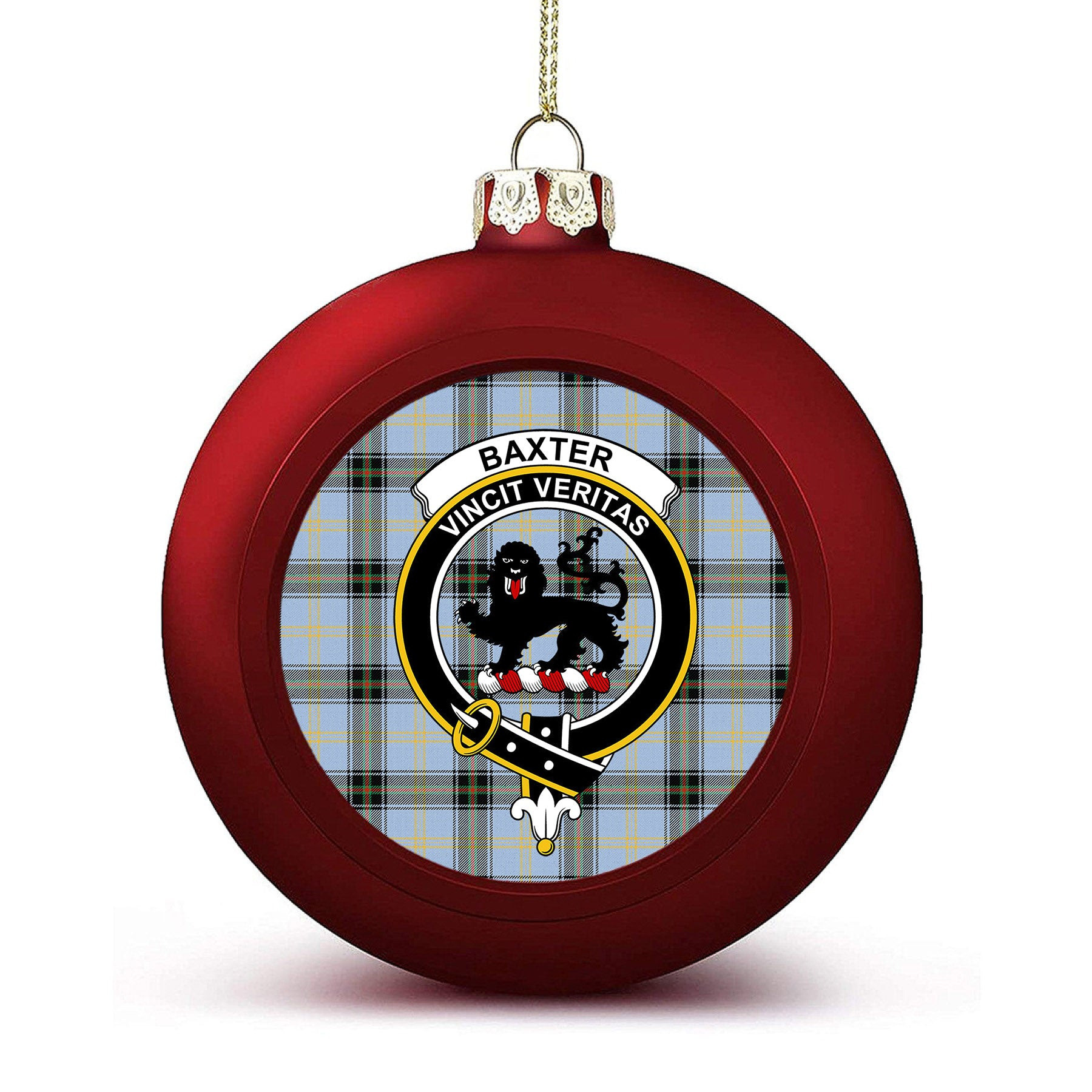 ScotsTee Shop Scottish Baxter of Balgavies Ancient Crest Tartan Christmas Ball Ornament