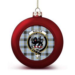 ScotsTee Shop Scottish Baxter of Balgavies Ancient Crest Tartan Christmas Ball Ornament