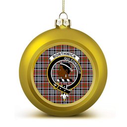ScotsTee Shop Scottish Borthwick Dress Ancient Crest Tartan Christmas Ball Ornament