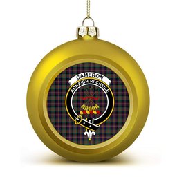 ScotsTee Shop Scottish Cameron Highlanders of Ottawa Crest Tartan Christmas Ball Ornament