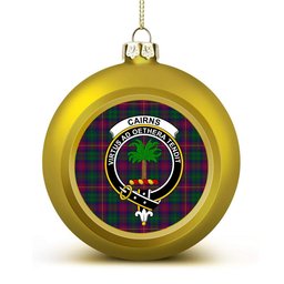 ScotsTee Shop Scottish Cairns of Finavon Crest Tartan Christmas Ball Ornament